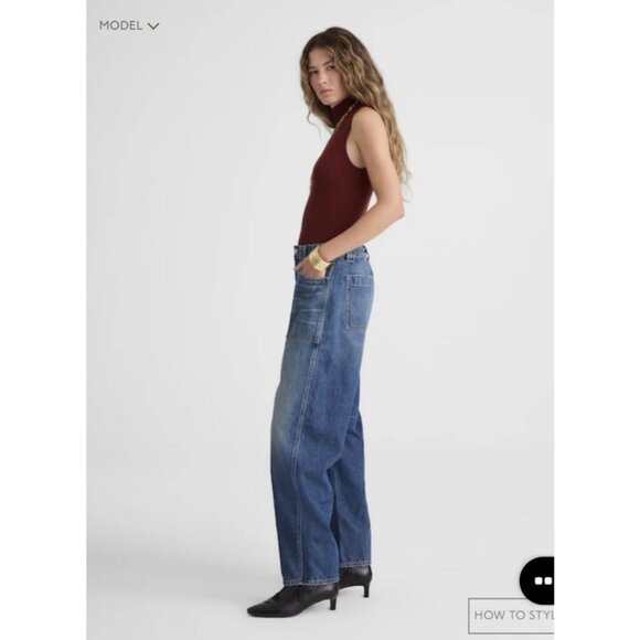 Madewell $158 The Darted Barrel-Leg Utility Jean Blue Irmo Wash Size 31 - Picture 3 of 16